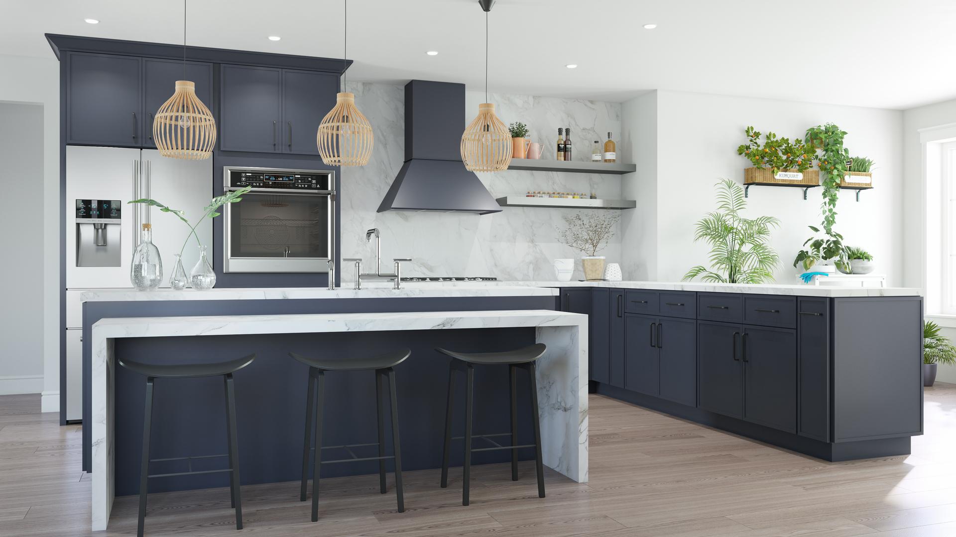 Luna Indigo Navy Blue Kitchen Cabinet | Fabuwood Cabinetry